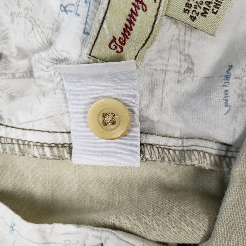 Tommy Bahama Chino Pants Mens 34 Khaki Good Linen Cotton Relaxed Straight Leg